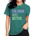 thumbnail image 2 of Tittly T Shirts for Women Spring Tops for Women Women's Read Print Loose Casual Long Sleeved T Shirt Graphic Tees Tshirts Shirts Green L, 2 of 5