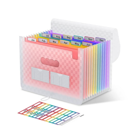 Organizador de archivos en forma de acordeón ThinkTex con 12 bolsillos para cartas/A4