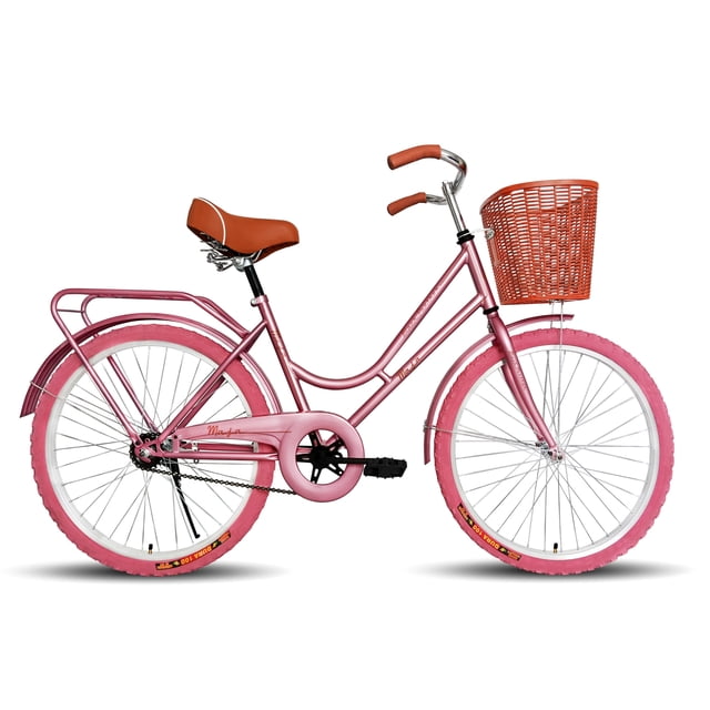 Bicicleta Maja Vintage Retro Urbana BLACK PANTHER Rodada 24 Rosa