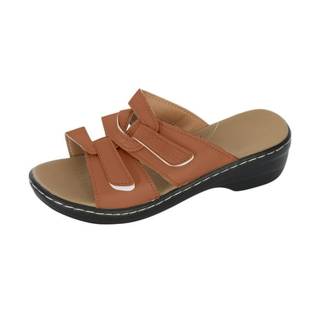 asdoklhq Clearance Women Shoes Under $10 Summer Ladies Lightweight Slippers Sandals Casual Wedge Heels Women s Shoes