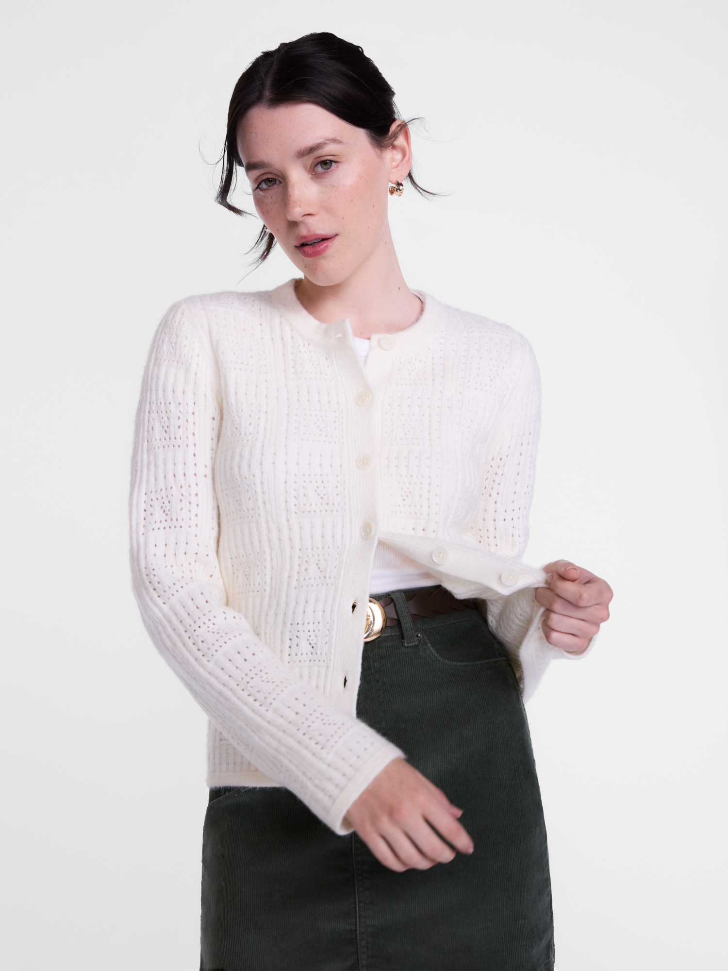 Scenario Women's Open Knit Cardigan Sweater photo 1