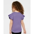 thumbnail image 3 of RABBIT SKINS Toddler Girls Flutter Sleeve Tee | Cute T-Shirt with Ruffles, Lavender, 4, 3 of 5