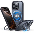 thumbnail image 1 of Funda de teléfono QTlier para iPhone 16 Pro Max con soporte anular de 360°, 1 of 7