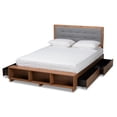 thumbnail image 2 of Baxton Studio Cosma Modern Transitional Ash Walnut Brown Finished Wood 4-Drawer Queen Size Platform Storage Bed, 2 of 5