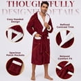 thumbnail image 4 of Vulcanodon Mens Robe with Hood,Full Length Plush Robe for Men Contrast Thick Fleece Bathrobe (Black, Large-X-Large), 4 of 6