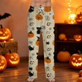 thumbnail image 2 of Satingcolo Men's Halloween Printed Drawstring Pajama Pants Comfortable Sleepwear with Fun Halloween Pattern for Lounging and Sleeping at Home, 2 of 6