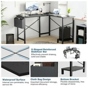 EDX L Shaped Computer Desk Corner Desk, Gaming Table 50 inch PC Writing Study Desk for Home Office Dorm Small Space, Black