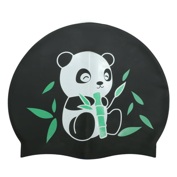 Gorro de natación de silicona de dibujos animados de 1 pieza, negro