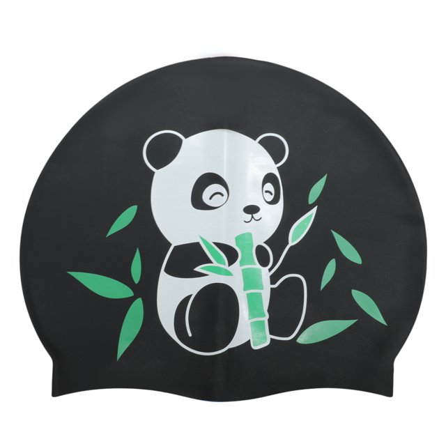 Gorro de natación de silicona de dibujos animados de 1 pieza, negro