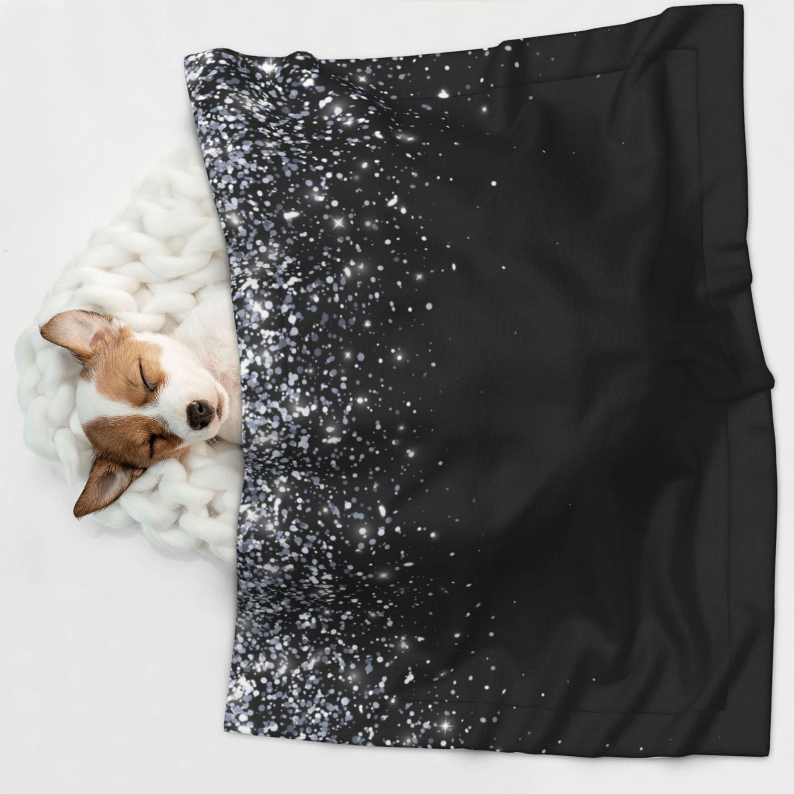 Naloa Silver Glitter1 Dog Blanket, 3 Sizes Cat Blanket for Indoor Cats Large Medium Small Dog Gifts-