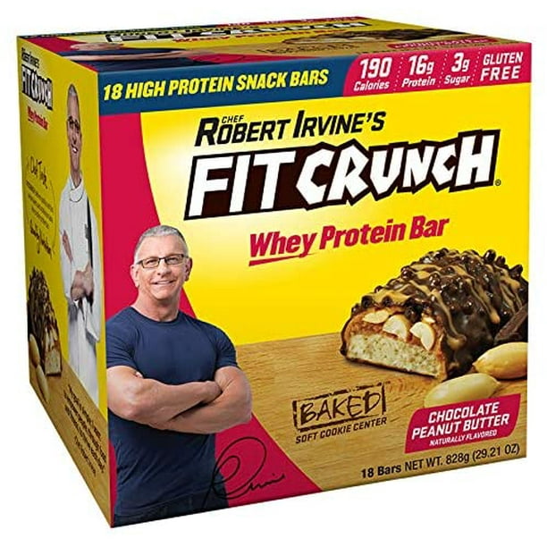 FitCrunch Whey Protein Snack Bars, Chocolate Peanut Butter, 16g Protein