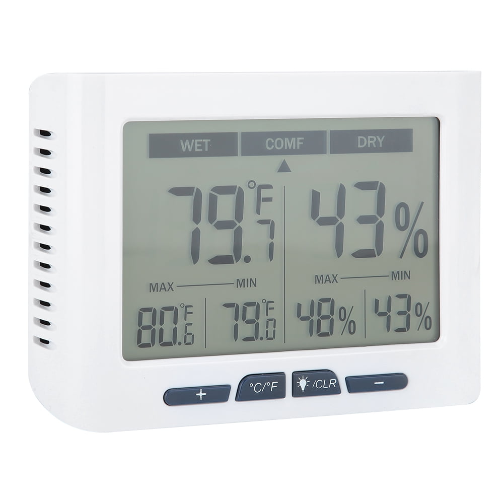 Indoor Thermometer Hygrometer, LCD Display Electronic Temperature Humidity Gauge  For Home For Cellar For Greenhouse