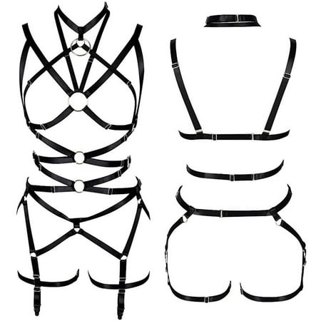 Midwennn Ladies Cutting Punk Wire Harness Belt Stretching Elastic Garter Belt Carnival Sex Underwear Pin up Lingerie Padded