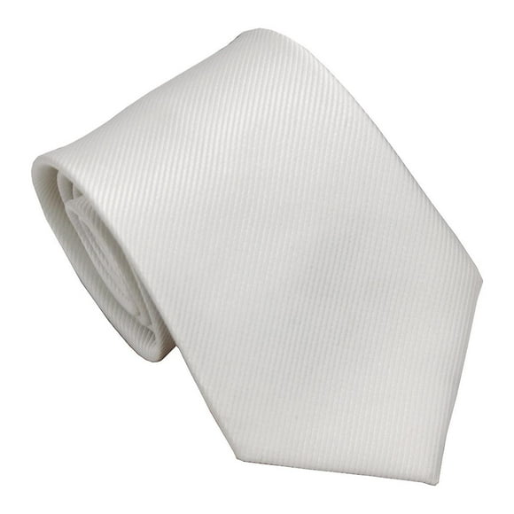 Business Casual Men's Tie, Polyester Silk Twill, Hand-made Solid Color Tiewhite