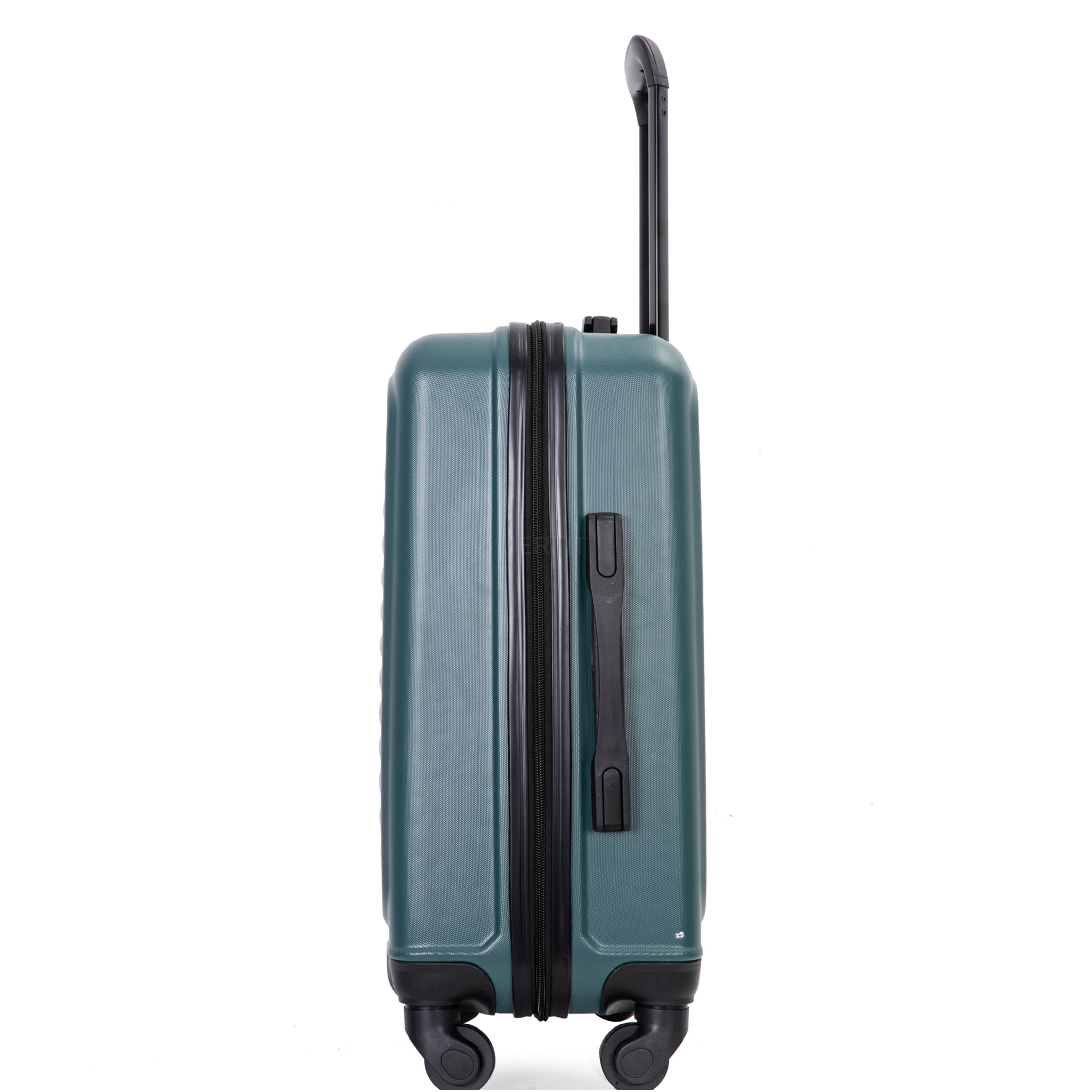 JERFIT 20-Inch Expandable Carry On Luggage, ABS Hard Shell Spinner Suitcase with 360° Wheels & TSA Lock, Lightweight Green Checked Bag for Travel