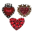 thumbnail image 1 of Apliques de Hierro Baoblaze Cristales Amor Corazón Rhinestone 3 Unids decoración, 1 of 8