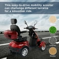 thumbnail image 6 of All Terrain Mobility Scooters for Seniors & Adults 500lbs Capacity - Electric Powered Wheelchair Device - 600W Heavy Duty Medical Mobility Scooter for Travel, Elderly-Full LED Lighting- Black, 6 of 8