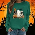 thumbnail image 2 of VKOYWKM Casual Sweatshirt for Women Halloween Ghost Pumpkin Graphic Oversized Sweatshirt Spooky Season Long Sleeve Crew Neck Sweatshirt Holiday Party Pullover, 2 of 6