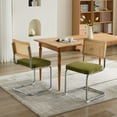 thumbnail image 2 of Homy Casa Mid Century Dining Chairs Set of 2, Cane Back Kitchen Chairs for Cozy Dining Room, Green, 2 of 8