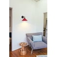 thumbnail image 6 of FSLiving Remote Control Wall Sconce with Rechargeable Battery Run Dimming Bulb,Vintage Simple Collocation Macaron Red Metal Wall Light Fixture for Reading Dorm Loft - Set of Two, 6 of 8