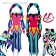 thumbnail image 2 of Disfraz de cosplay de Fizzarolli, sombrero Helluva, jefe, traje de payaso elegante para Halloween, traje de fiesta de Carnaval con cola Fezz, conjunto completo, traje unisex XS-3XL, 2 of 5