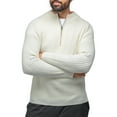 thumbnail image 6 of X RAY JEANS Mens Ribbed Mock Neck Quarter-Zip Sweater, Off White, L, 6 of 9
