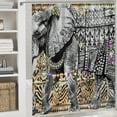 thumbnail image 6 of Orinice Elephant Pattern Mosaic Bathroom Decor Set with Hooks 100％ Polyester Home Bathtubs Shower Curtain Decoration Set 36x72, 6 of 7