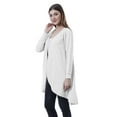 thumbnail image 5 of Moomaya Womens Full Sleeve Hi-Lo Shrug Rounded Hem Long Cotton Summer Cardigan, 5 of 7