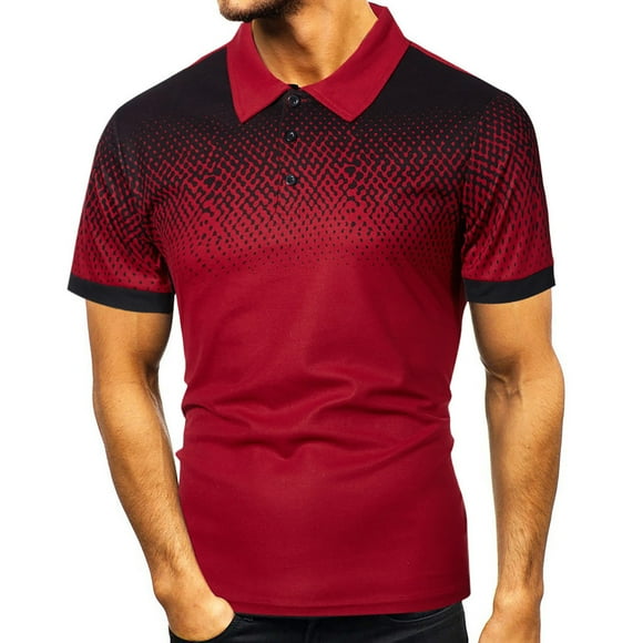 lcziwo Men's Polo Shirts 2024 Short Sleeve Casual Polo T Shirt Big and Tall Color Block Slim Fit Golf Shirts for Men Plus Size Polo Tops with Pocket Red XXXXXL