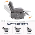 thumbnail image 5 of Bonzy Home 2 Pack Manual Recliner Chairs with Massage & Heat, Soft Fabric Double Reclining Single Sofa Set with Overstuffed Armrest & Backrest, Recliner Chairs with Side Pocket for Living Room, Gray, 5 of 7