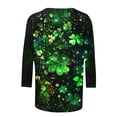 thumbnail image 6 of JTZGDY Plus Size St. Patrick's Day Tops for Women Dressy Casual Green Shamrock Clover Pattern Print 3/4 Sleeve Crewneck Tunic Shirts Loose Oversized Comfy Holiday Outfit Tees Blouse, 6 of 6