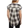thumbnail image 2 of Jachs Girlfriend Women's Quinn Cap Sleeve Button Front Blouse (X-Large, Ivory/Black Plaid), 2 of 2