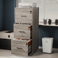 thumbnail image 2 of Ktaxon 3-Drawer Wood File Cabinet 15.4" Deep Vertical Filing Cabinet for Letter A4-Sized Files Easy to Assemble, Gray, 2 of 10