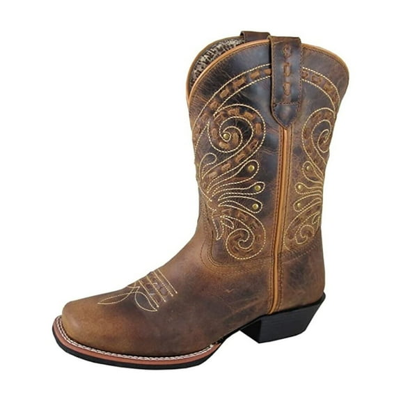 SMOKY MOUNTAIN BOOTS Women's Shelby Western Boots, Color: Brown Waxed Distress, Size: 7, Width: W