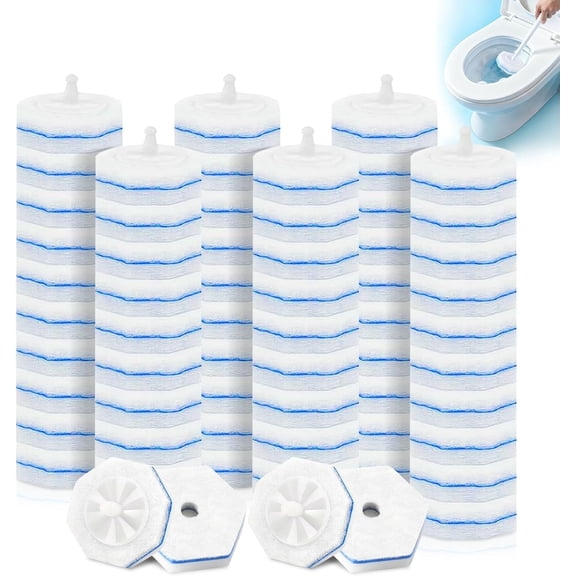 50 Count Toilet Wand Refills Compatible with Clorox Toilet Wand, Disposable Toilet Brush Heads, 5X Cleaning Power, Tear-Resistant, Fresh Scent