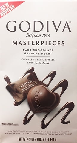 Godiva Dark Heart Masterpiece Bag, 4.9 Oz