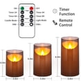thumbnail image 2 of NURADA Flameless Candles with Remote Timer: 3D Wick Battery Operated Led Pillar Candle Unbreakable Acrylic Fake Candle Set for Hom, 2 of 6