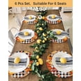 thumbnail image 4 of 13 Inch Round Placemats Set of 6, Thanksgiving Non Slip Heat Insulation PP Table Mats, Autumn Orange Red Pumpkin Leaf Plaid Black Washable Place Mats for Kitchen Dining Party Table Decor, 4 of 7