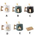 thumbnail image 2 of Advancent Taza de agua de cerámica para perros, tazón de desayuno con decoración de animales, bonito vaso grande para el vientre con tapa y Juegos de servir café y té Verde/Cola, 2 of 6