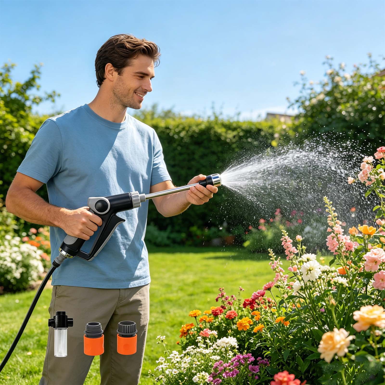 2026 Upgraded Pressure Washer, Turn Any Hose Into A High Pressure Water Cleaning Jet, Power Washer Hose Attachment for Garden Hose and Car Garden Yard Cleaning