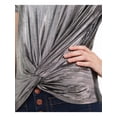 thumbnail image 3 of Love Fire Juniors' Metallic Twist-Front Top Silver Size Small, 3 of 4
