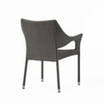 thumbnail image 3 of Rainee Outdoor Wicker Stacking Dining Chairs - Set of 4 - Gray, 3 of 10