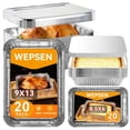 thumbnail image 1 of Sartenes de aluminio WEPSEN, paquete de 40 con tapas, 20 grandes de 9 x 13 y 20 de 8,5 x 6, 1 of 7