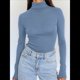 thumbnail image 4 of Camisetas de Larga para Mujer, Ropa Interior Térmica Básica de Otoño, Ropa de Invierno Azul Real L, 4 of 10