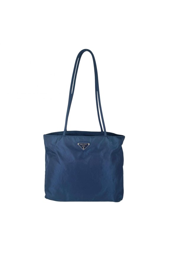 Pre-Owned PRADA Prada Triangle Logo Shoulder Bag Nylon Blue Women's