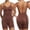 Coffee, variant on Low Back Shapewear for Women Tummy Control Backless Bodysuit Shorts Full Body Shaper Jumpsuits