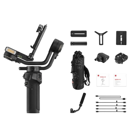 ZHIYUN WEEBILL 3S COMBO Caméra de Poche 3- Stabilisateur de Cardan Libération Rapide Intégré dans la Lumière de Remplissage PD Charge Rapide Batterie Max.