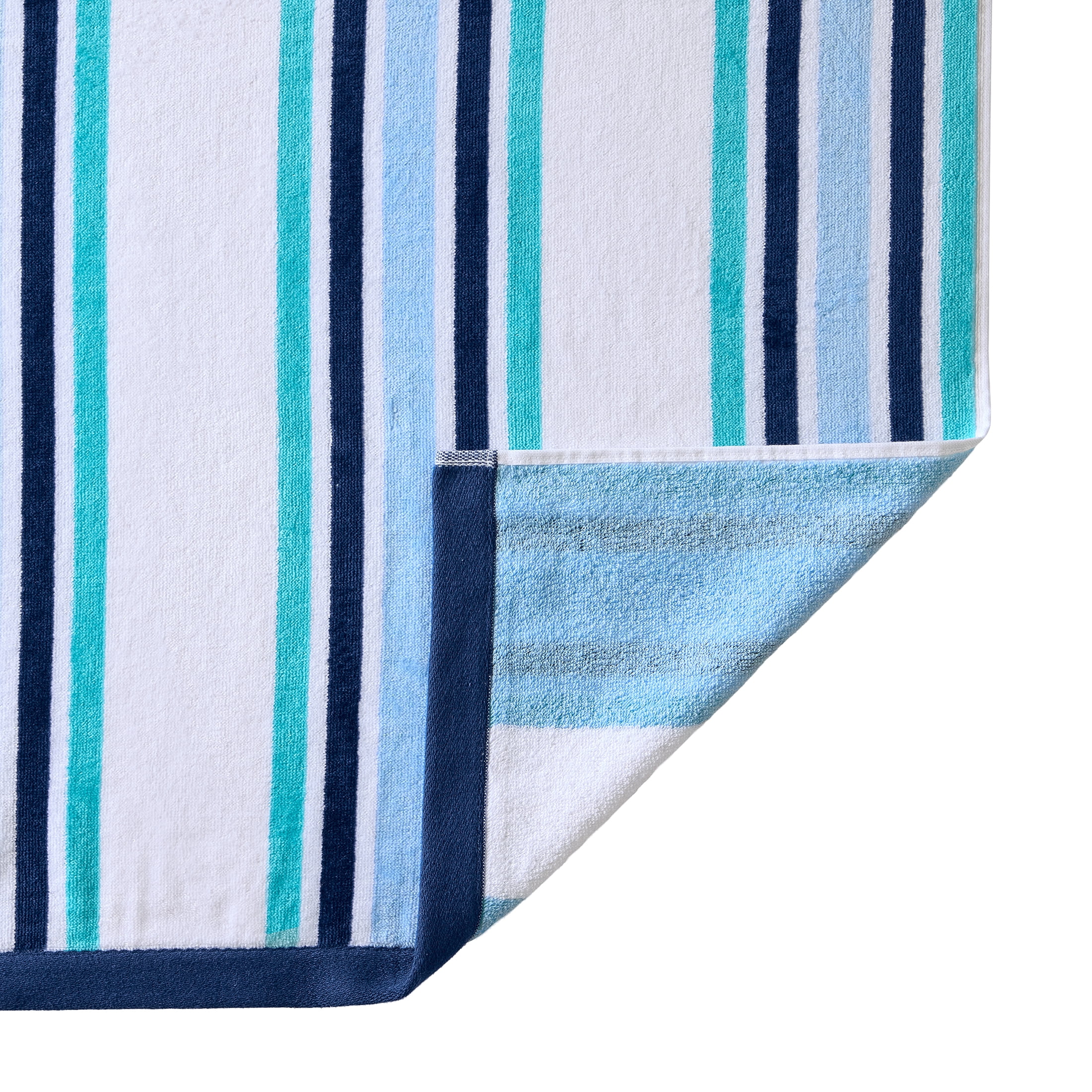 Better Homes & Gardens Oversized Cotton Blend Cabana Beach Towel, 72" x 38", Blue