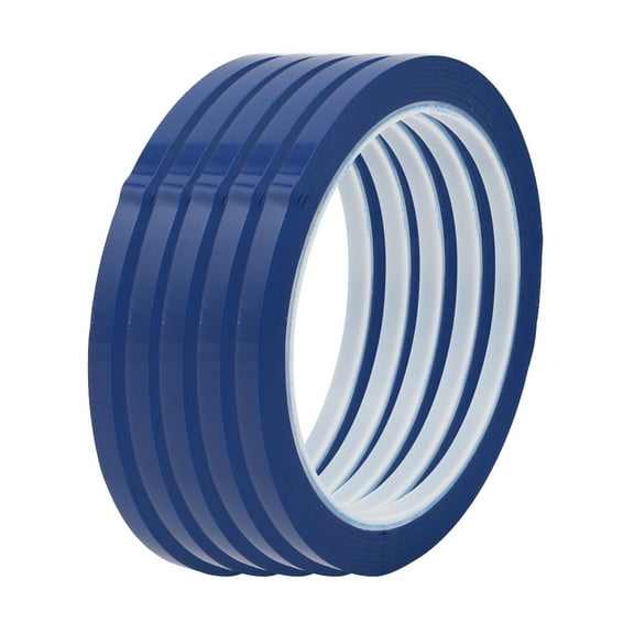 5Pcs 5mm Width 164ft Length Single-side Electrical Insulated Adhesive Tape Blue