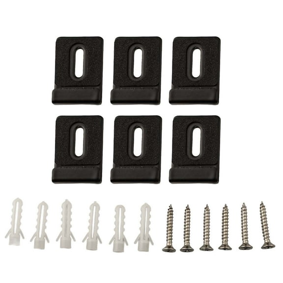 Black Mirror Clips Mirror Clip Bracket For Basements High Hardness Mounting Screws Included Protective Rubber Pads